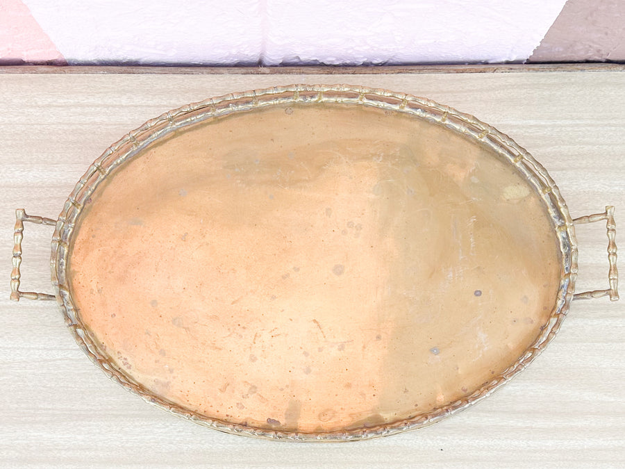 Kips Bay Faux Bamboo Brass Tray