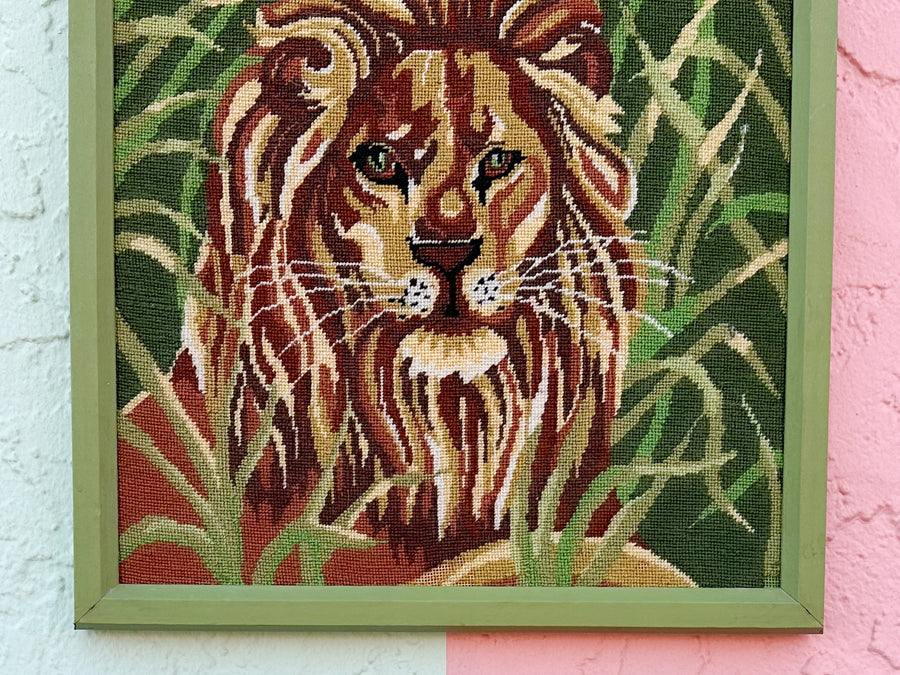 Lion Needlepoint Art