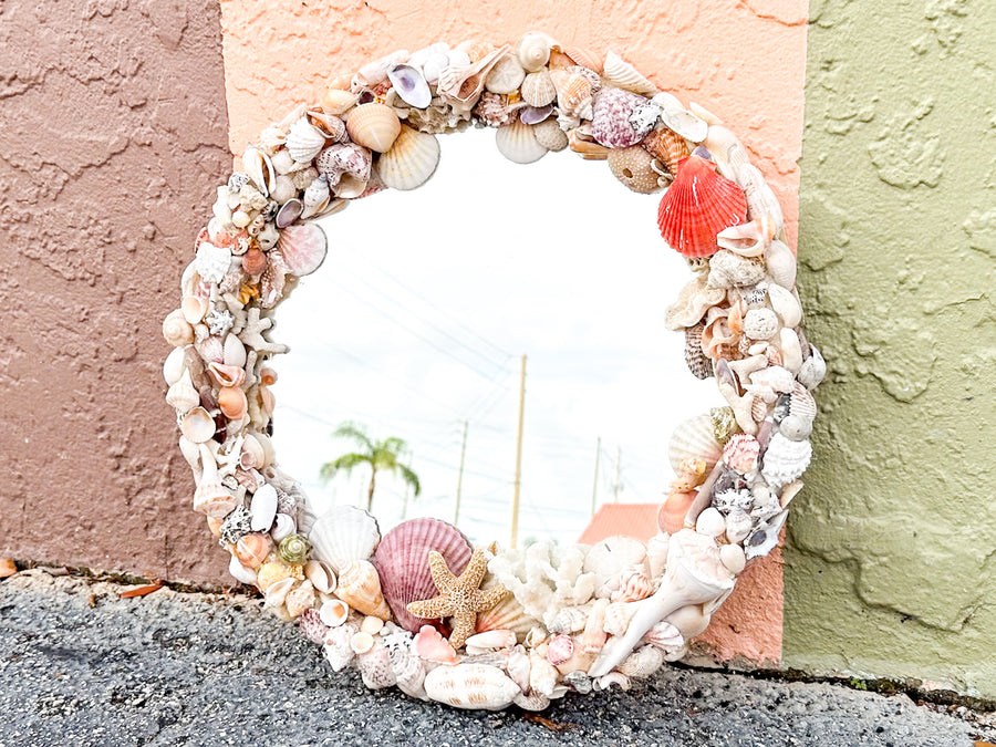 Cute Round Shell Mirror