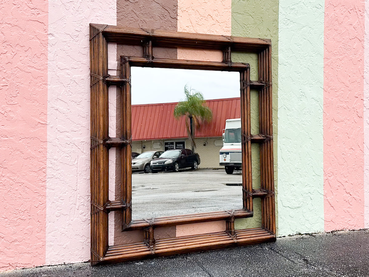 Large Henrendon Island Style Rattan Mirror