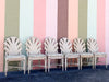 Set of Six Pencil Reed Rattan Dining Chairs