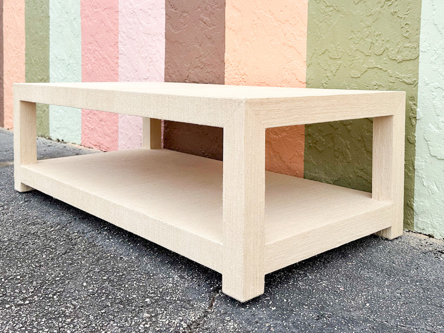 Modern Seagrass Wrapped Coffee Table