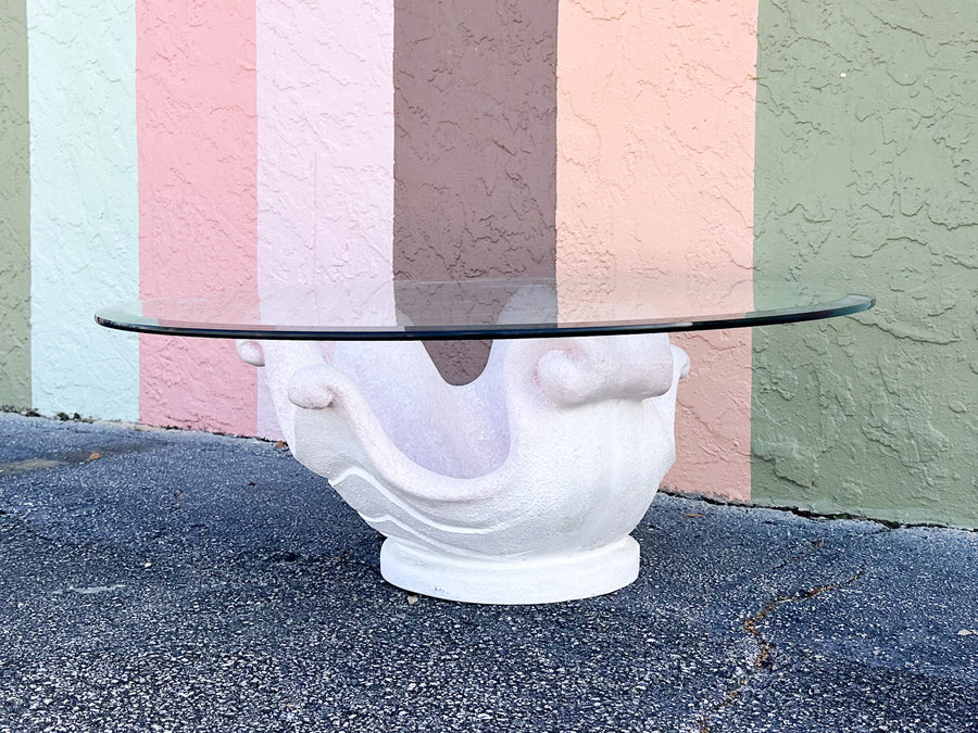 Pink Chic Shell Plaster Coffee Table