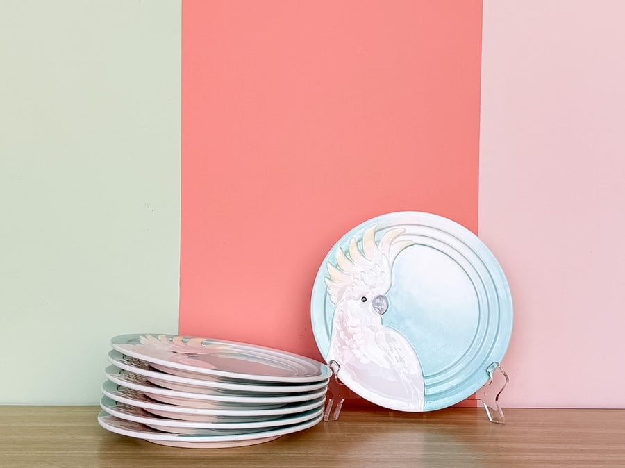 Set of Seven Cockatoo Plates