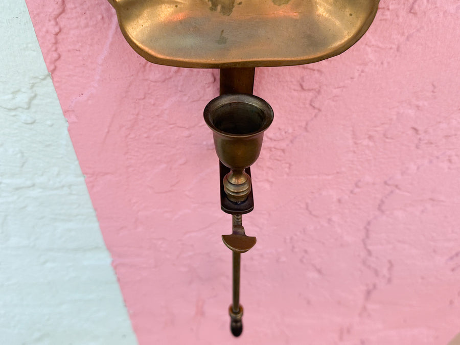 Pair of Brass Shell Wall Candle Holders