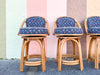 Set of Four Ficks Reed Rattan Counter Stools