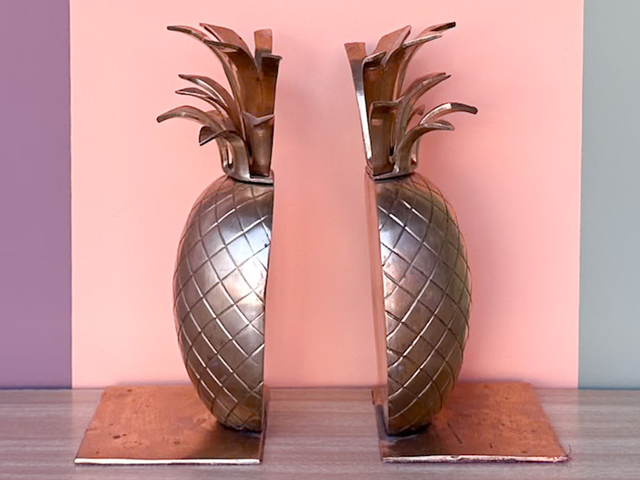 Pair of Brass Pineapple Bookends
