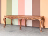 Wood and Cane Shell Motif Bench
