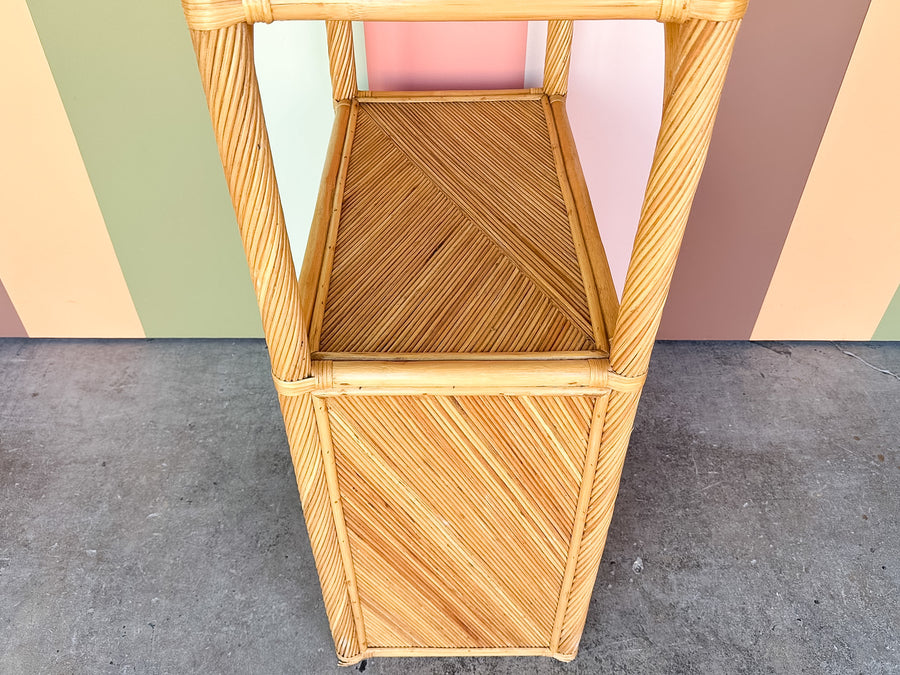 Pencil Reed Rattan Etagere