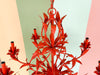 Charming Coral Tole Floral Chandelier