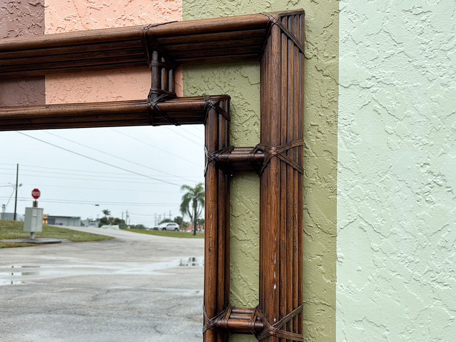 Large Henrendon Island Style Rattan Mirror