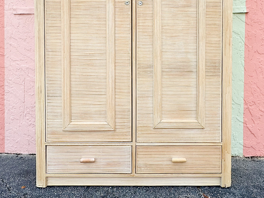 Pencil Reed Rattan Armoire