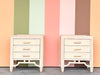 Pair of Coastal Rattan Nightstands