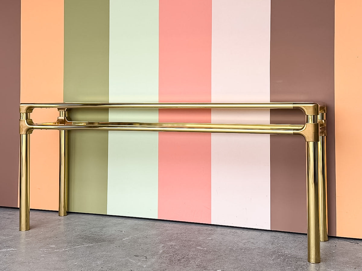 MCM Mastercraft Style Brass Console