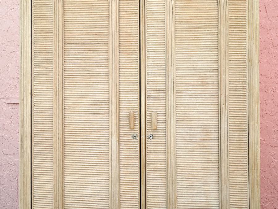 Pencil Reed Rattan Armoire