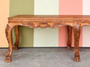 Wood and Cane Shell Motif Bench