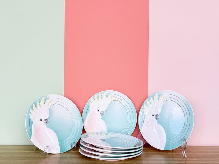 Set of Seven Cockatoo Plates