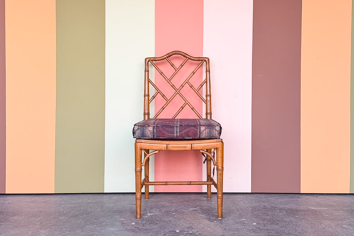 Faux Bamboo Chippendale Side Chair