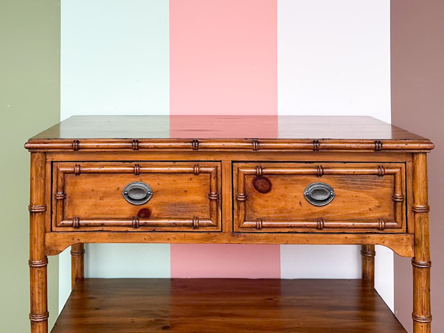 Ralph Lauren Handsome Faux Bamboo Oversized Nightstand