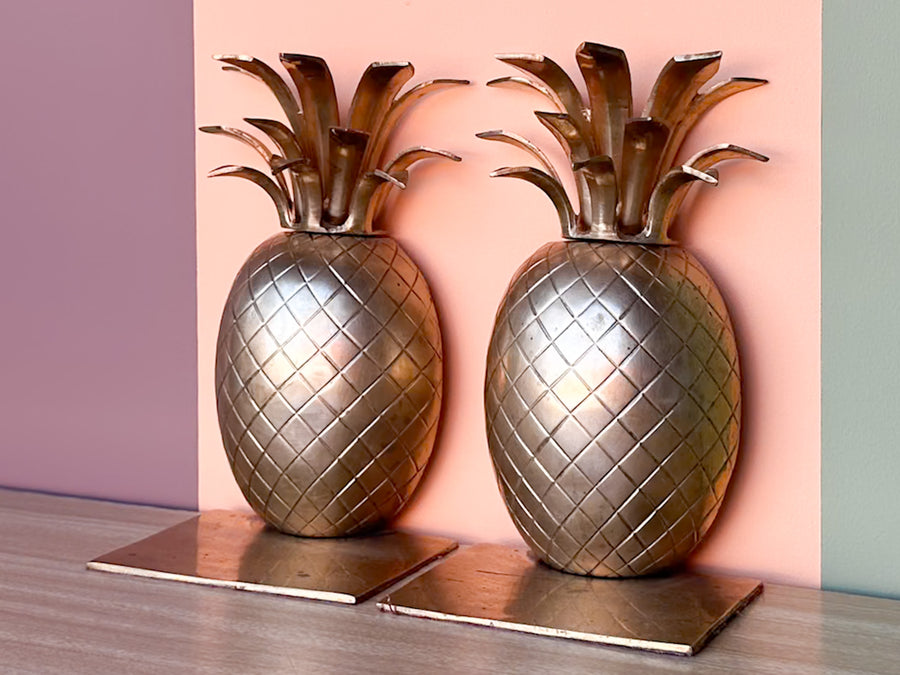 Pair of Brass Pineapple Bookends