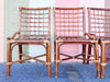 Set of Six Grid Back Rattan Dining Chairs