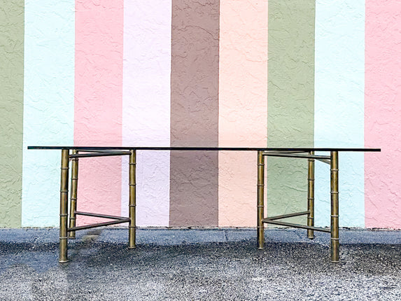 Faux Bamboo Brass Dining Table