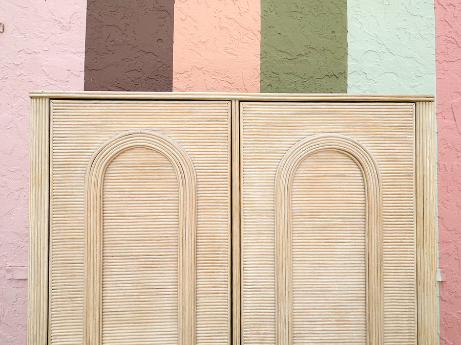 Pencil Reed Rattan Armoire