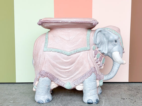 Cute Pastel Plaster Elephant Garden Seat