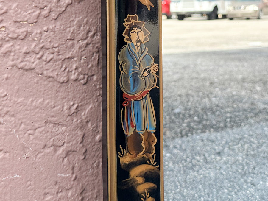 Black Chinoiserie Pagoda Mirror