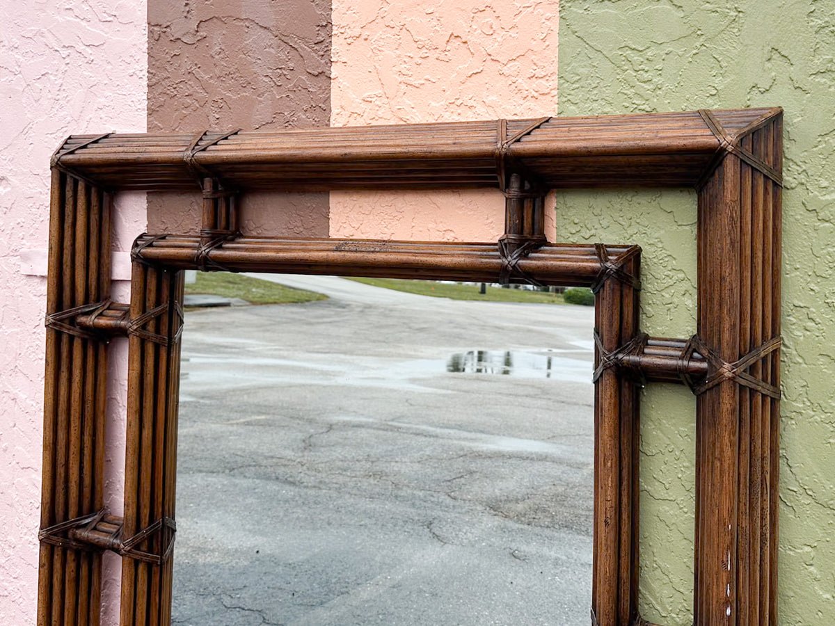 Large Henrendon Island Style Rattan Mirror