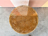 Tortoiseshell Rattan Drum Side Table