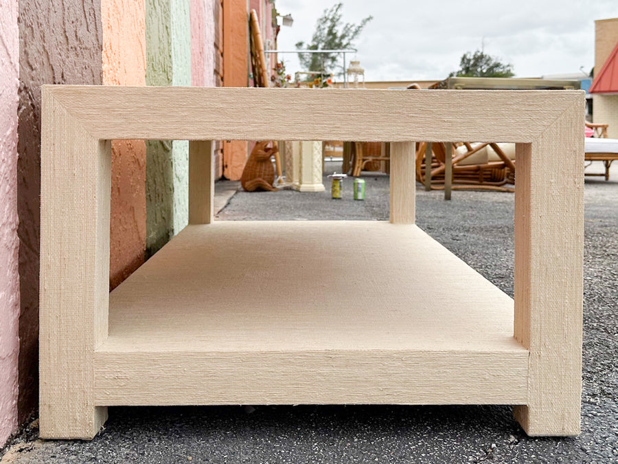 Modern Seagrass Wrapped Coffee Table