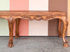 Wood and Cane Shell Motif Bench