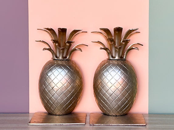 Pair of Brass Pineapple Bookends