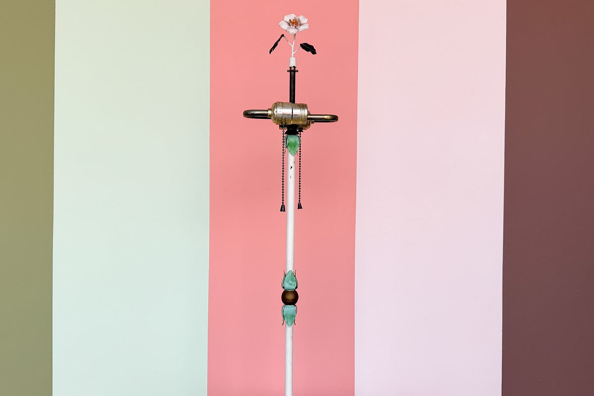 Sweet Floral Tole Table Lamp