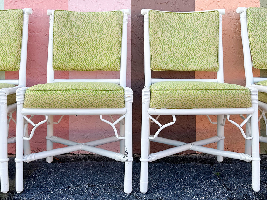 Set of Eight Ficks Reed Rattan Dining Chairs