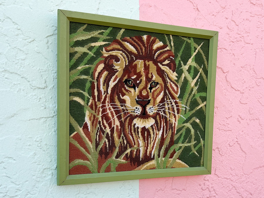 Lion Needlepoint Art