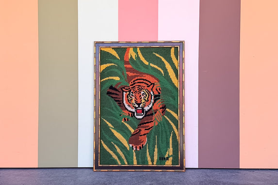 Fierce Tiger Needlepoint Art