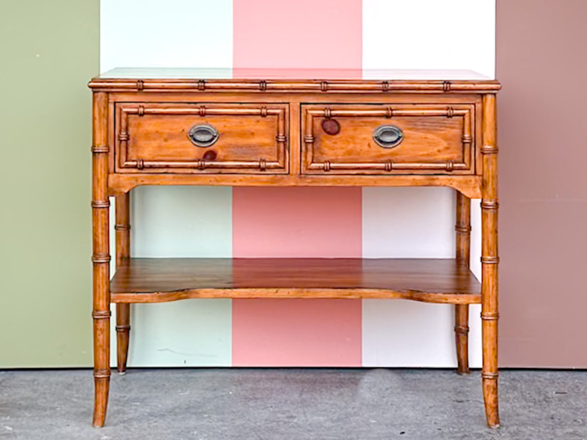 Ralph Lauren Handsome Faux Bamboo Oversized Nightstand