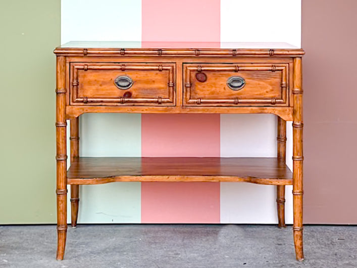Ralph Lauren Handsome Faux Bamboo Oversized Nightstand