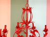 Charming Coral Tole Floral Chandelier