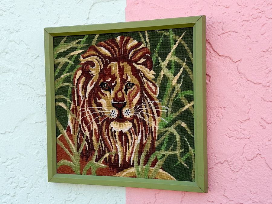 Lion Needlepoint Art