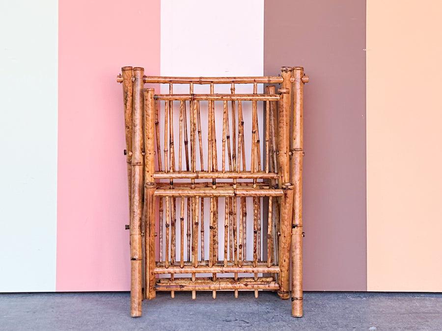Tortoiseshell Folding Bamboo Magazine Rack