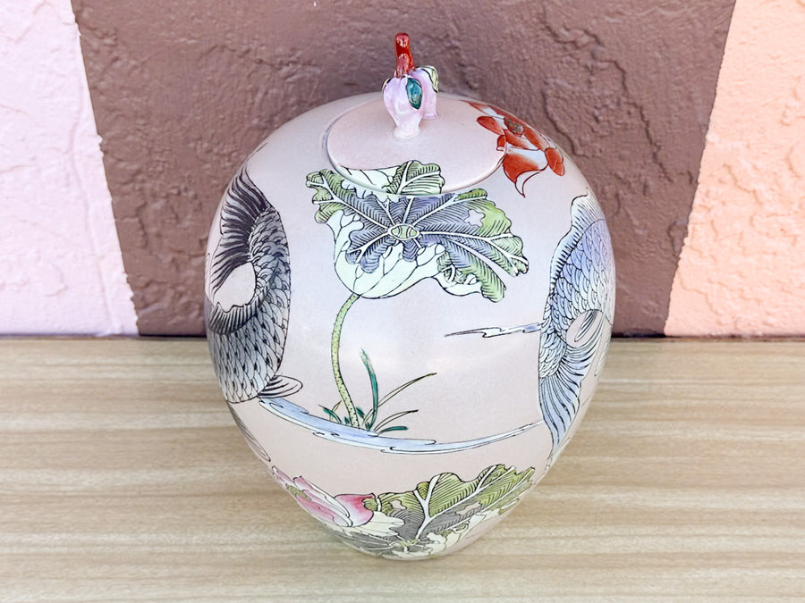 Chinoiserie Chic Koi Fish Jar