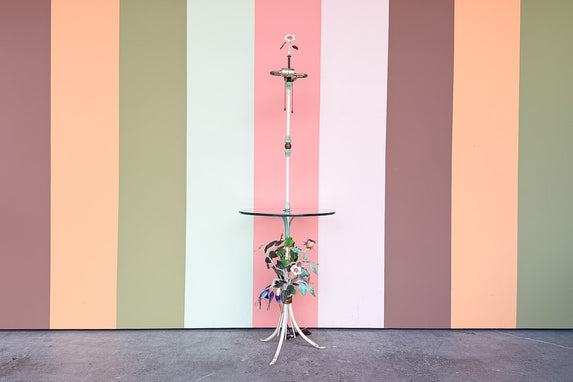 Sweet Floral Tole Table Lamp