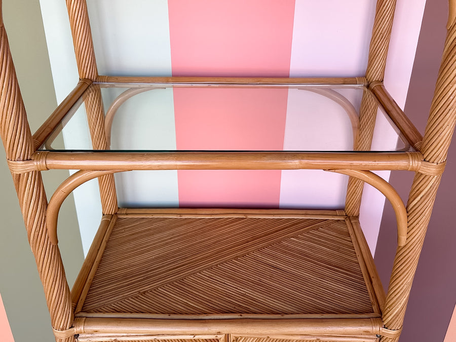 Pencil Reed Rattan Etagere