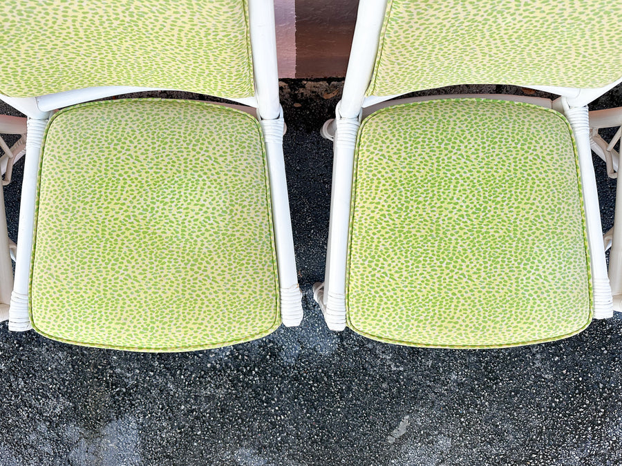 Set of Eight Ficks Reed Rattan Dining Chairs