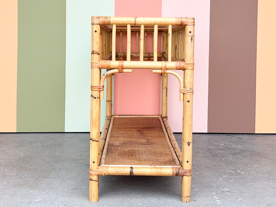 Old Florida Rattan Console