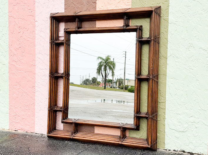 Large Henrendon Island Style Rattan Mirror