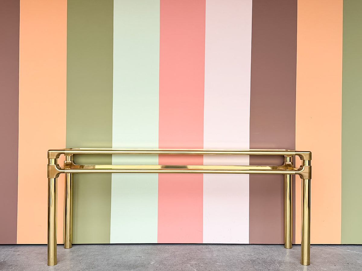 MCM Mastercraft Style Brass Console